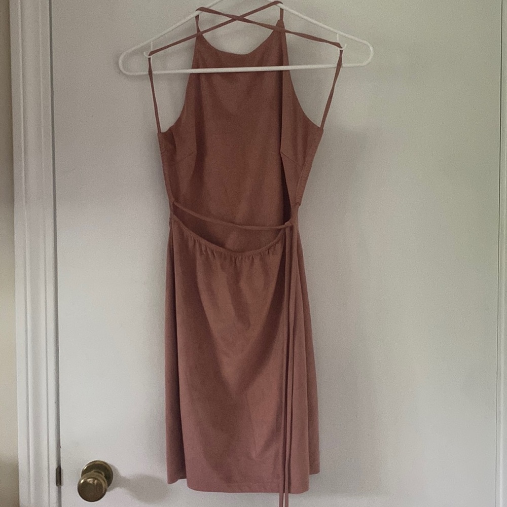 Pink velvet dress